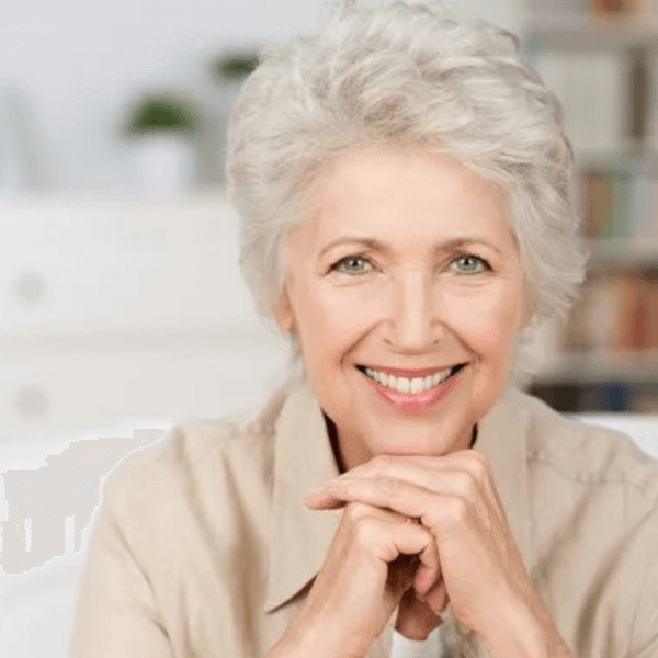 Woman smiling with clear skin after using PrimeBiome for 30 days
